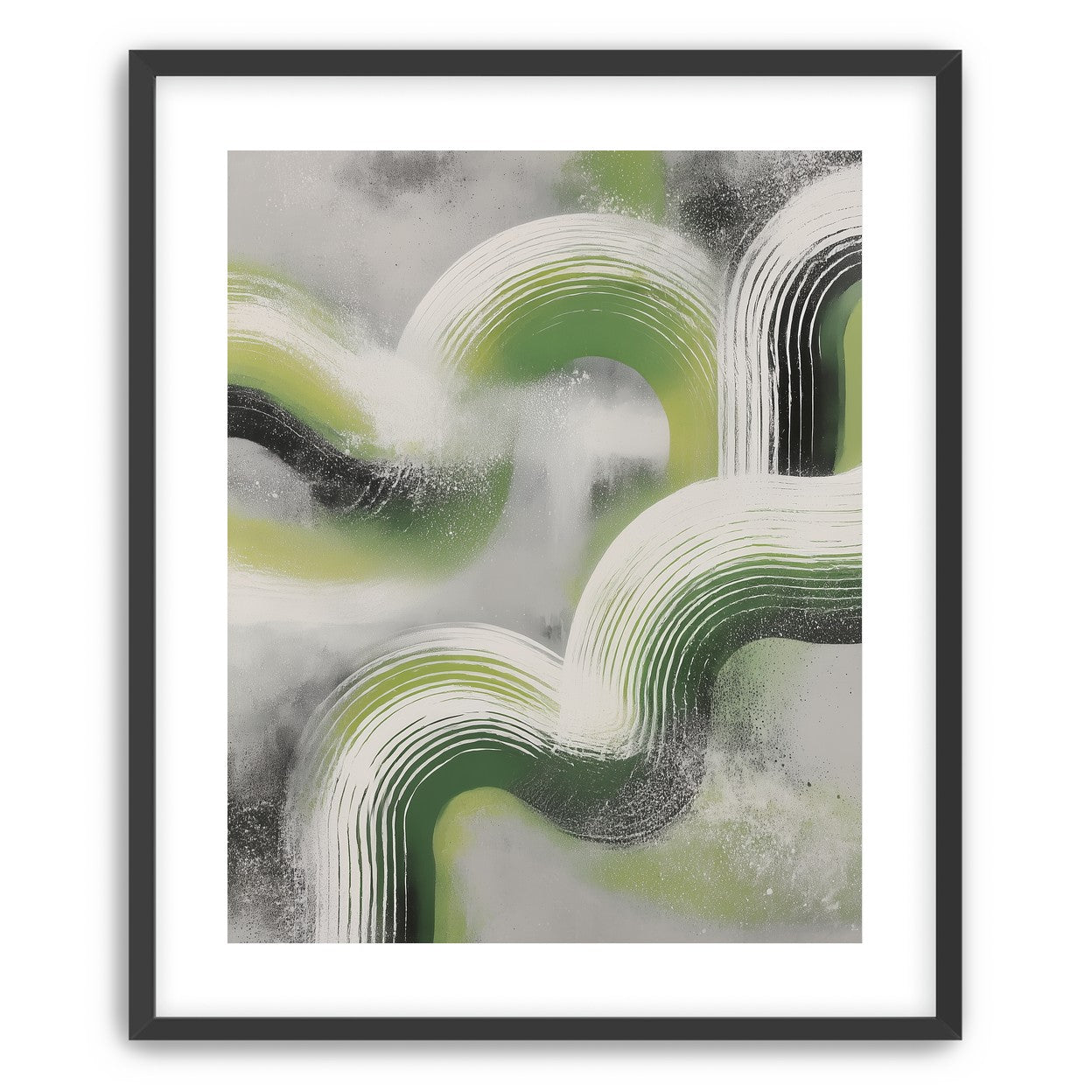 White arcs in green haze