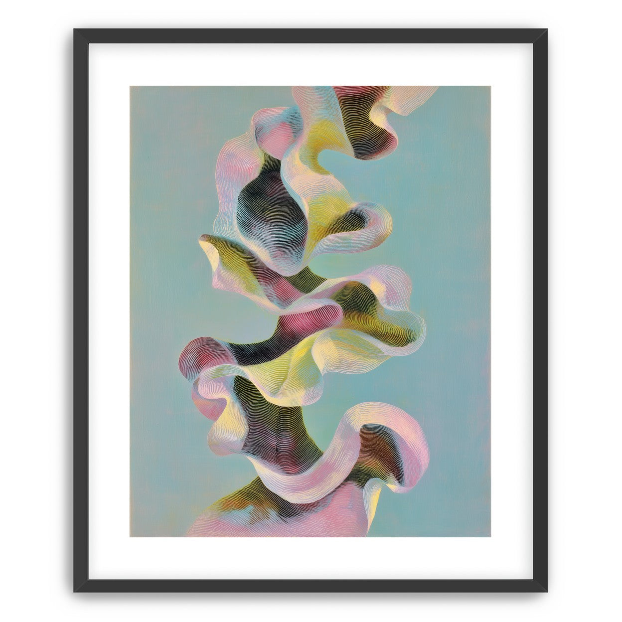 Folded ribbons in suspension