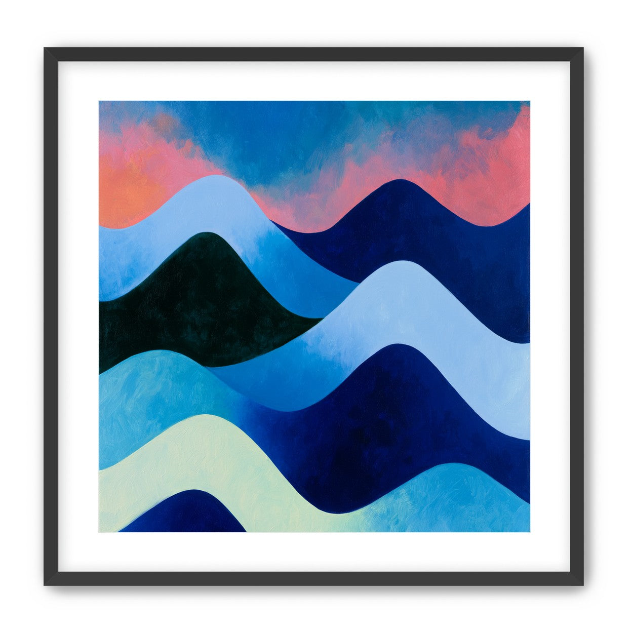 Layered blue hills at dusk