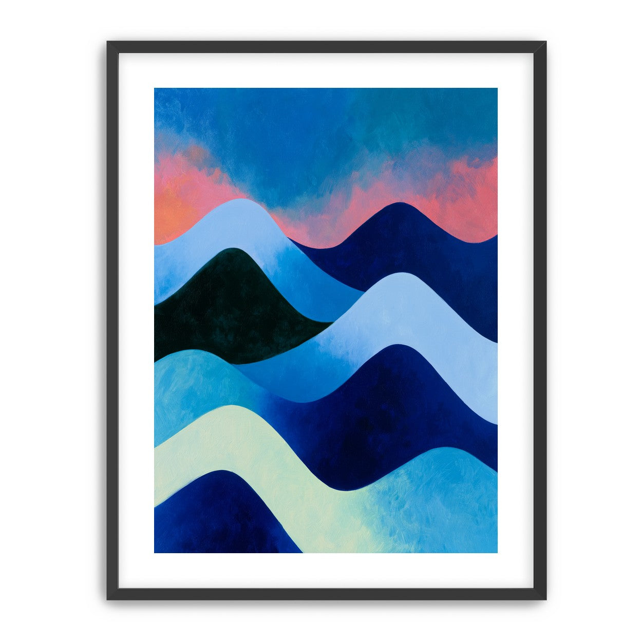Layered blue hills at dusk