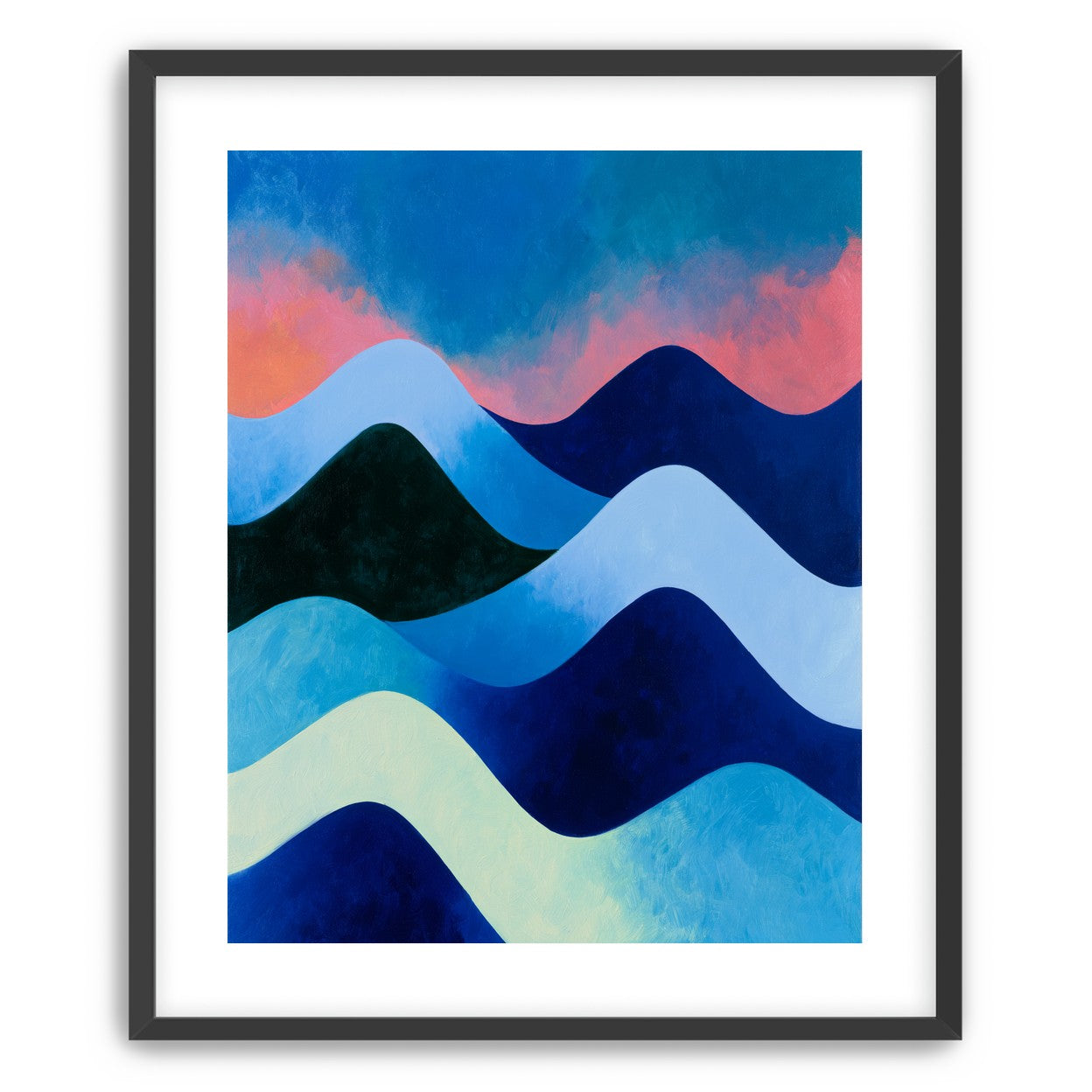 Layered blue hills at dusk