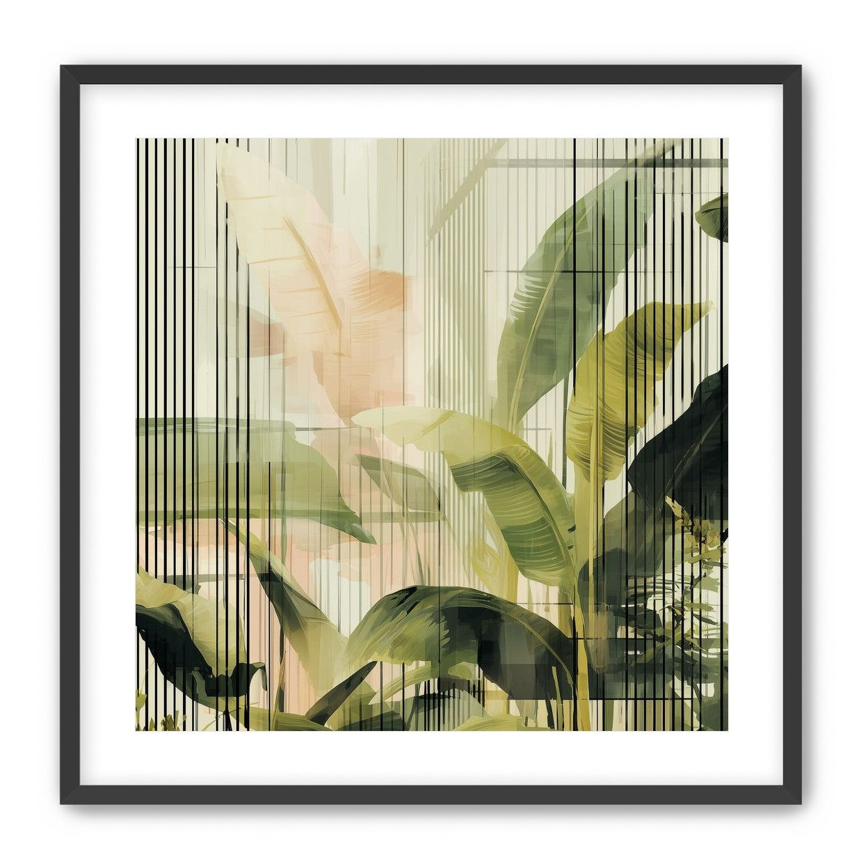 Green leaves in peach light