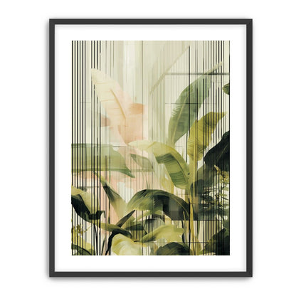 Green leaves in peach light