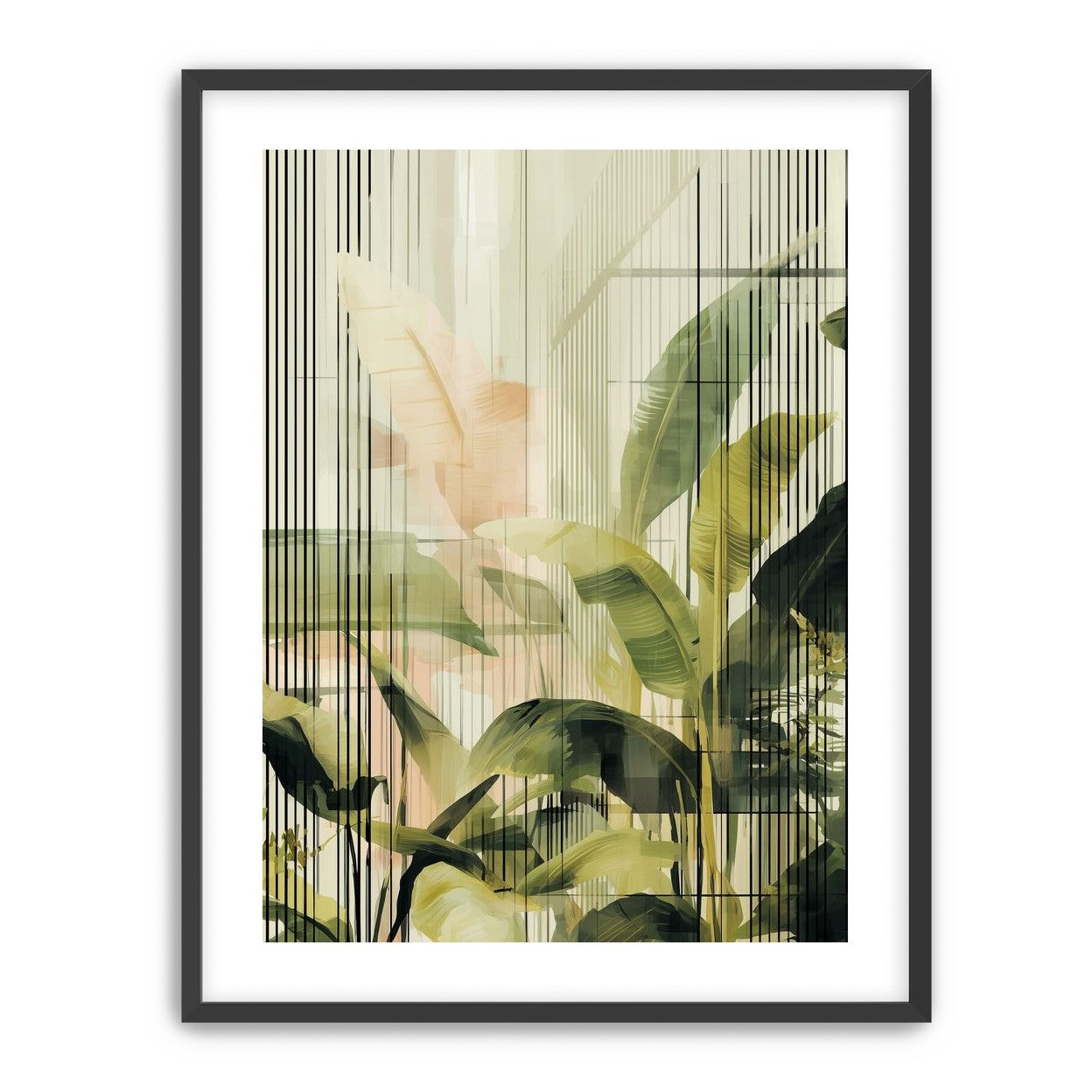 Green leaves in peach light