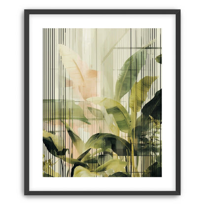 Green leaves in peach light