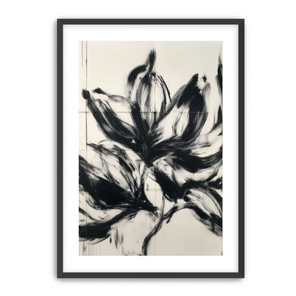 Black petals on pale grid