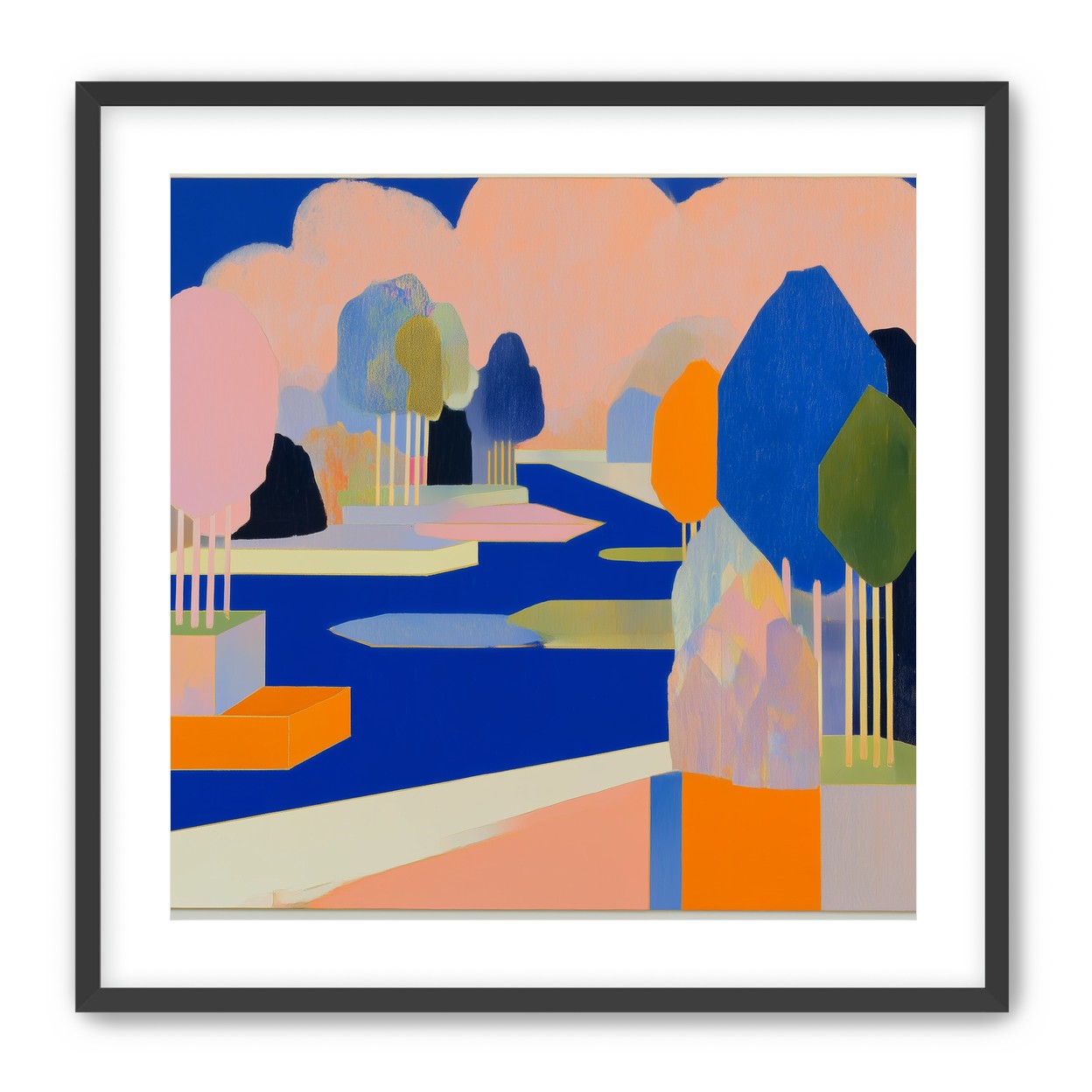 Trees among the blue bends