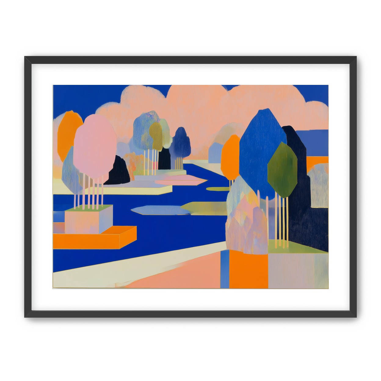 Trees among the blue bends