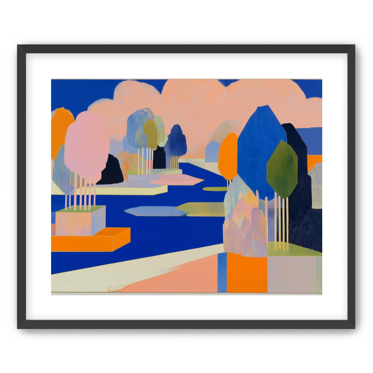Trees among the blue bends