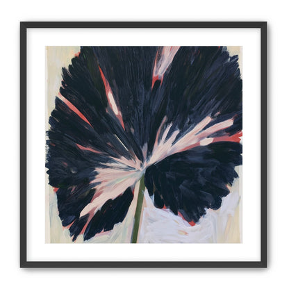 Dark petals across pale ground