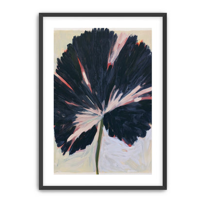 Dark petals across pale ground