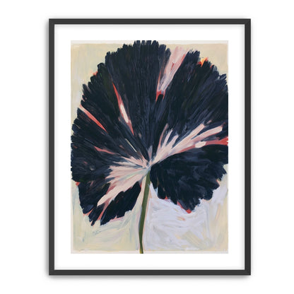 Dark petals across pale ground