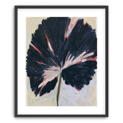 Dark petals across pale ground