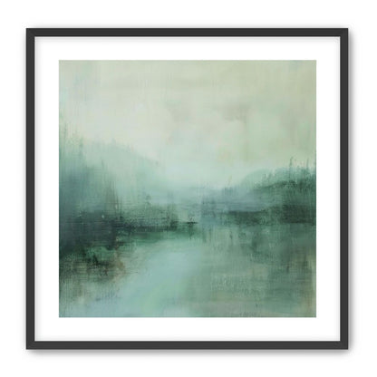 Misty harbor with boats