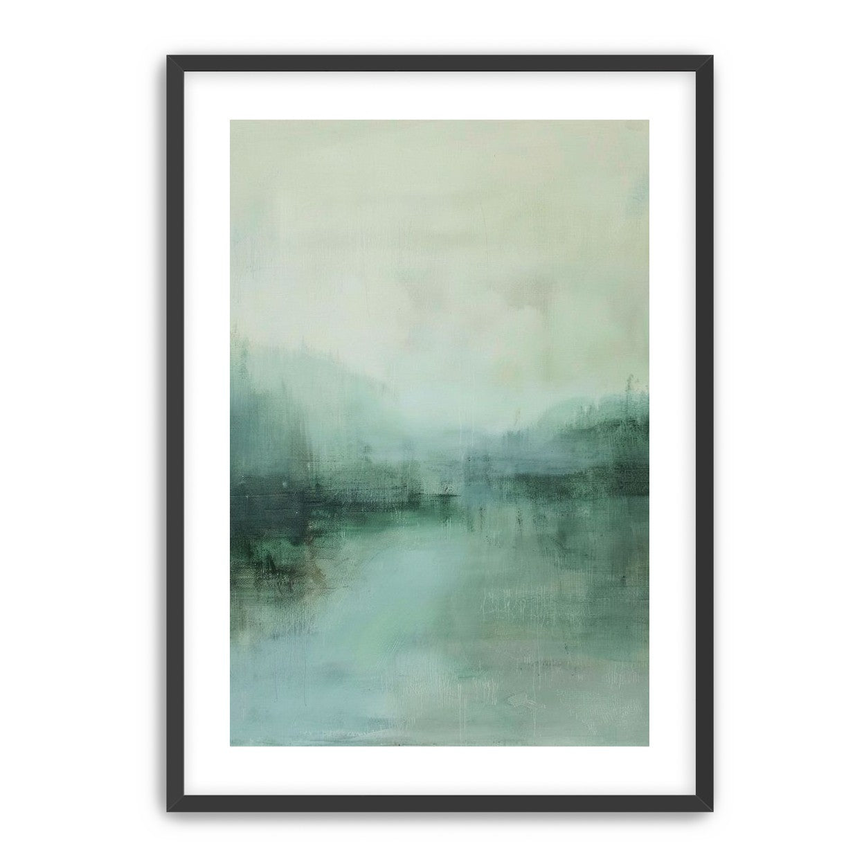 Misty harbor with boats