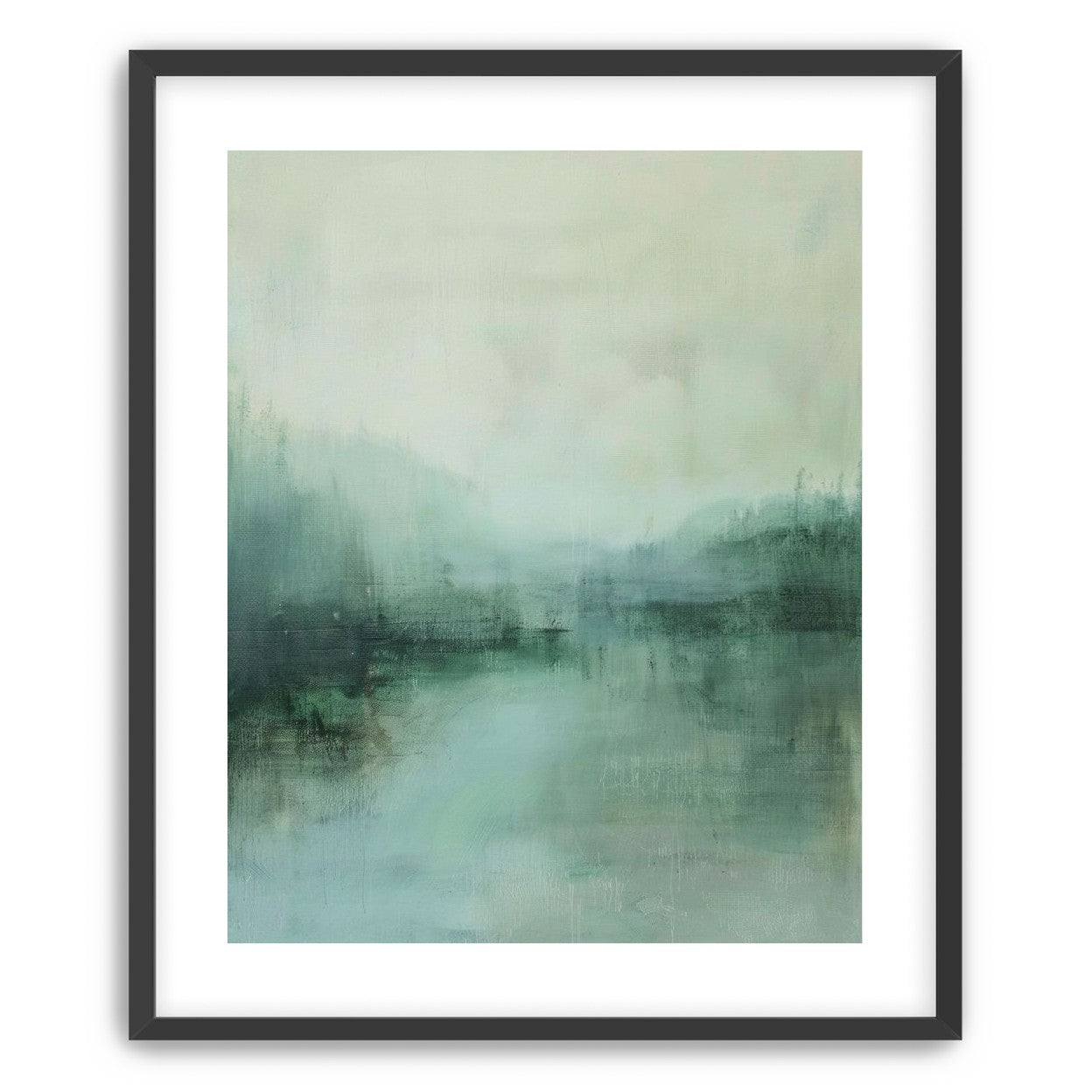 Misty harbor with boats