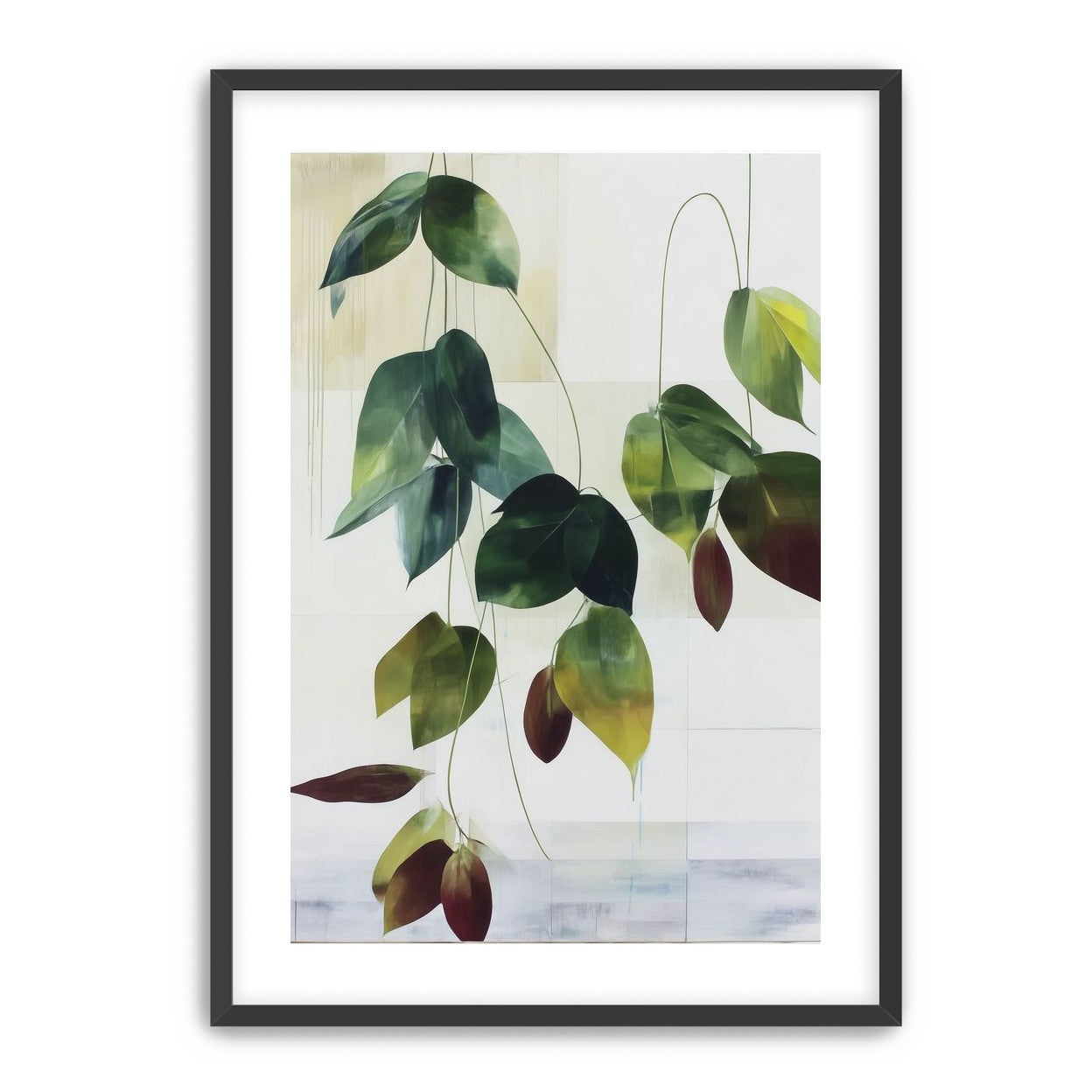 Leaves suspended in quiet air