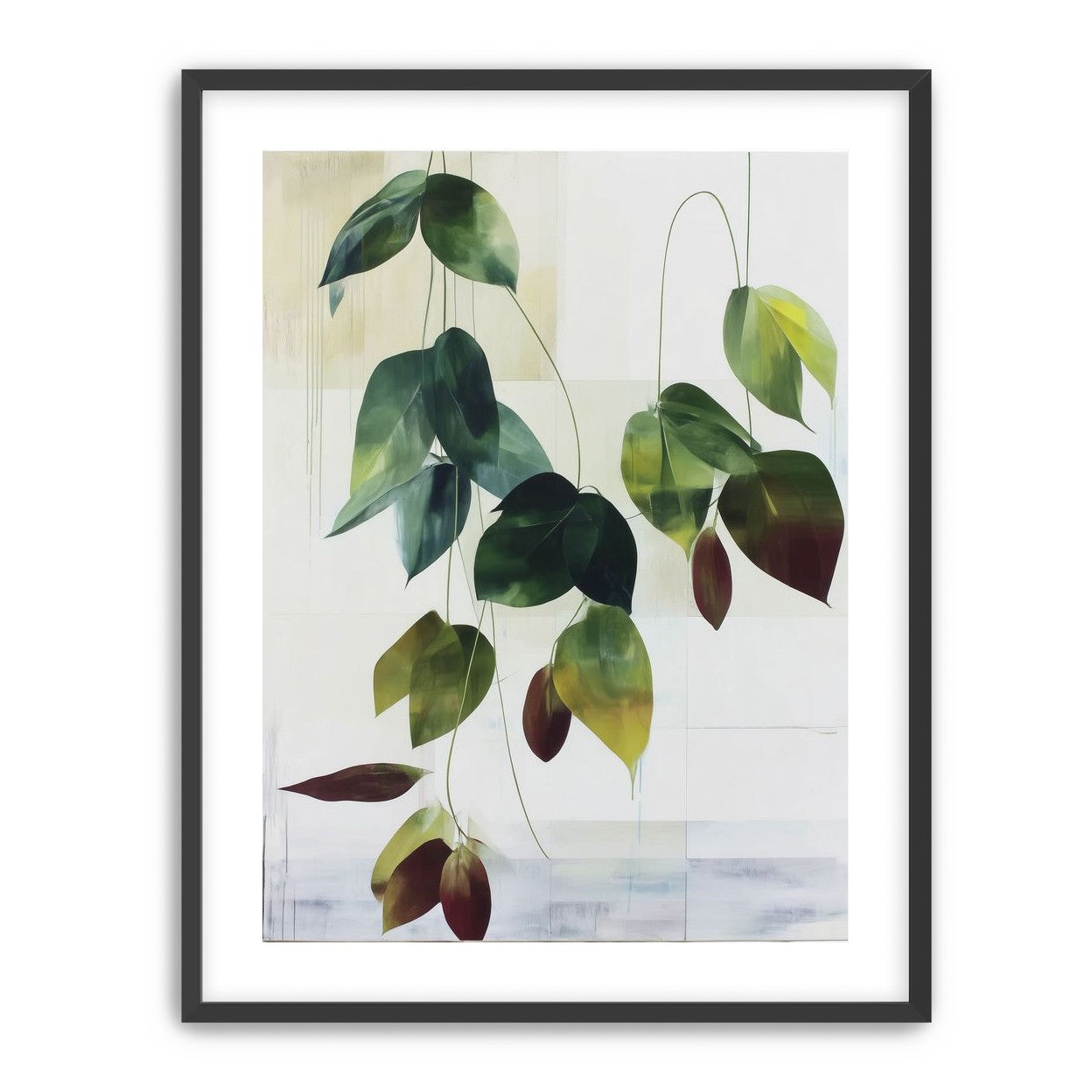 Leaves suspended in quiet air