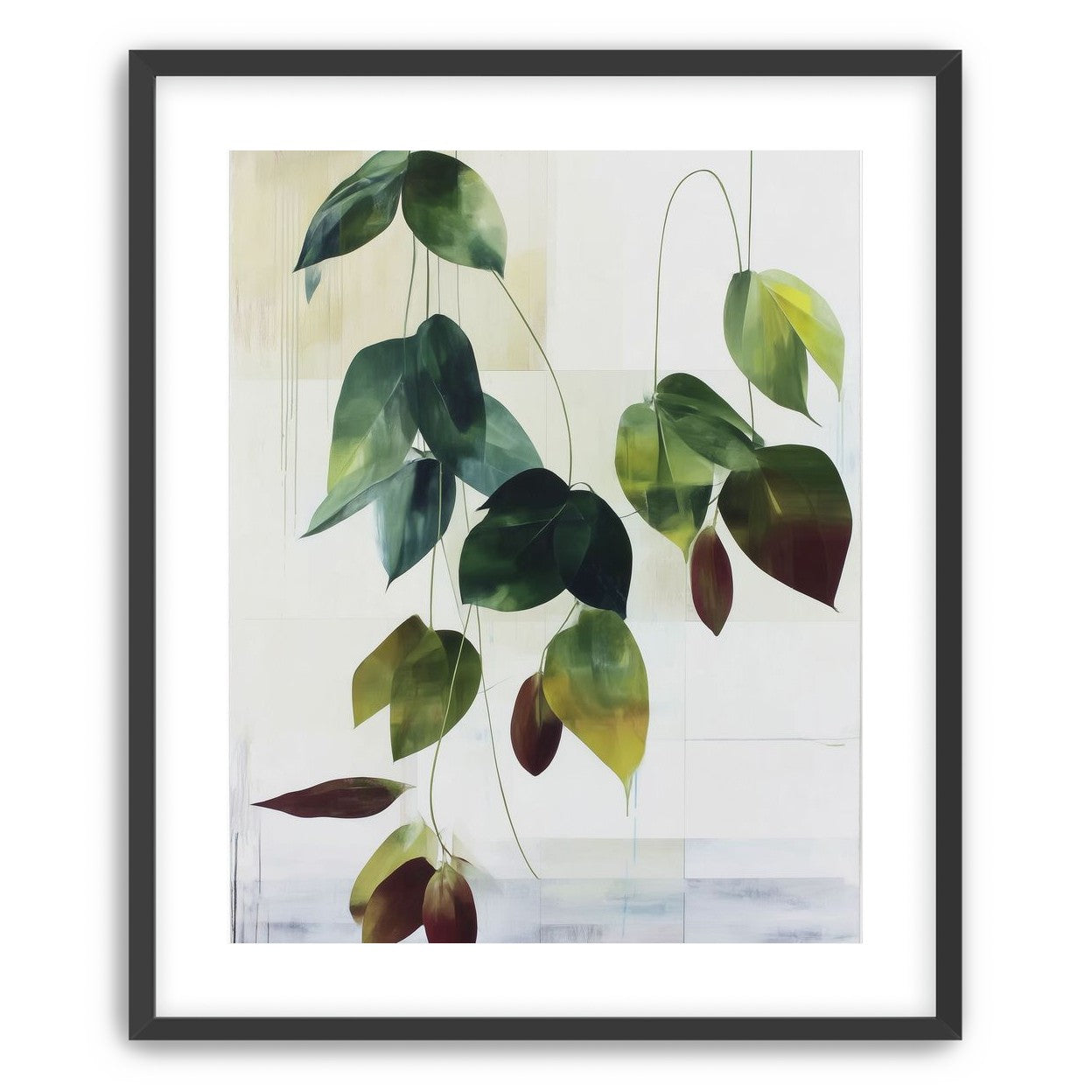 Leaves suspended in quiet air