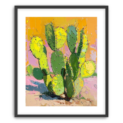 Thick paint on cactus pads