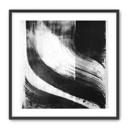 Scraped arcs in black ink