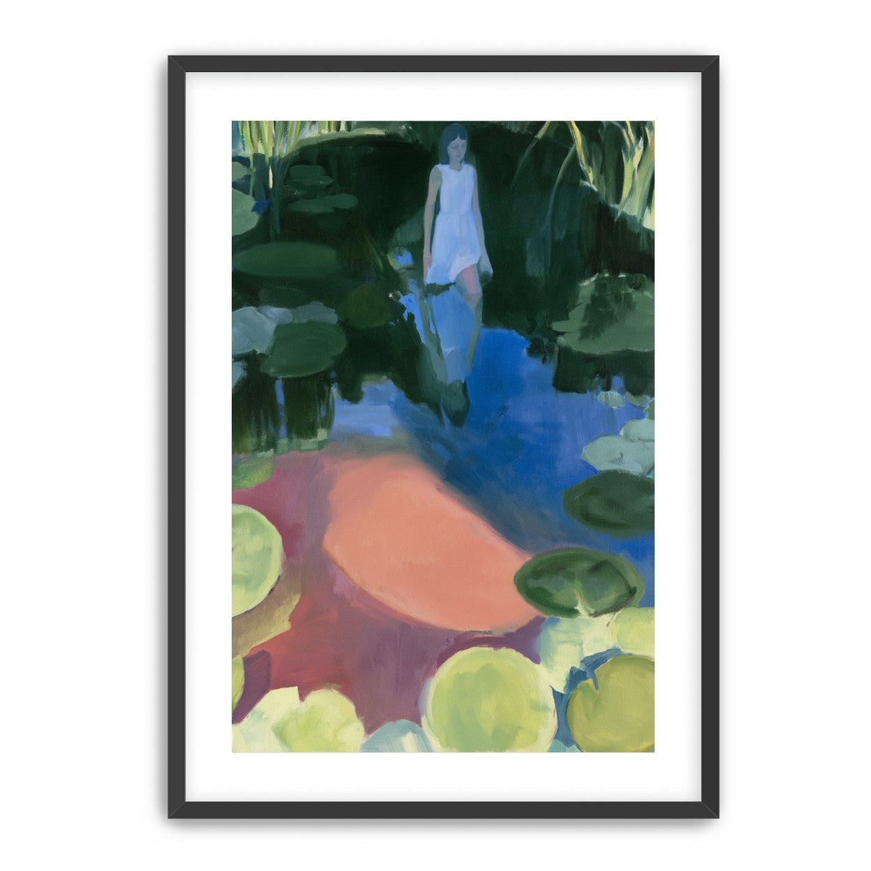 Woman in the lily pond