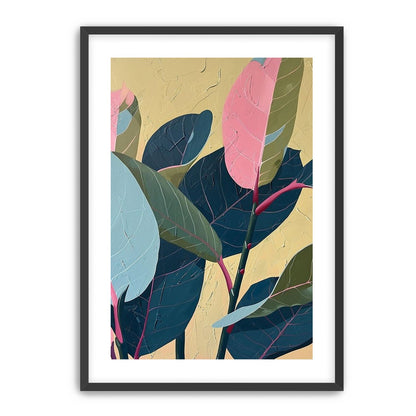 Leaves on cracked plaster