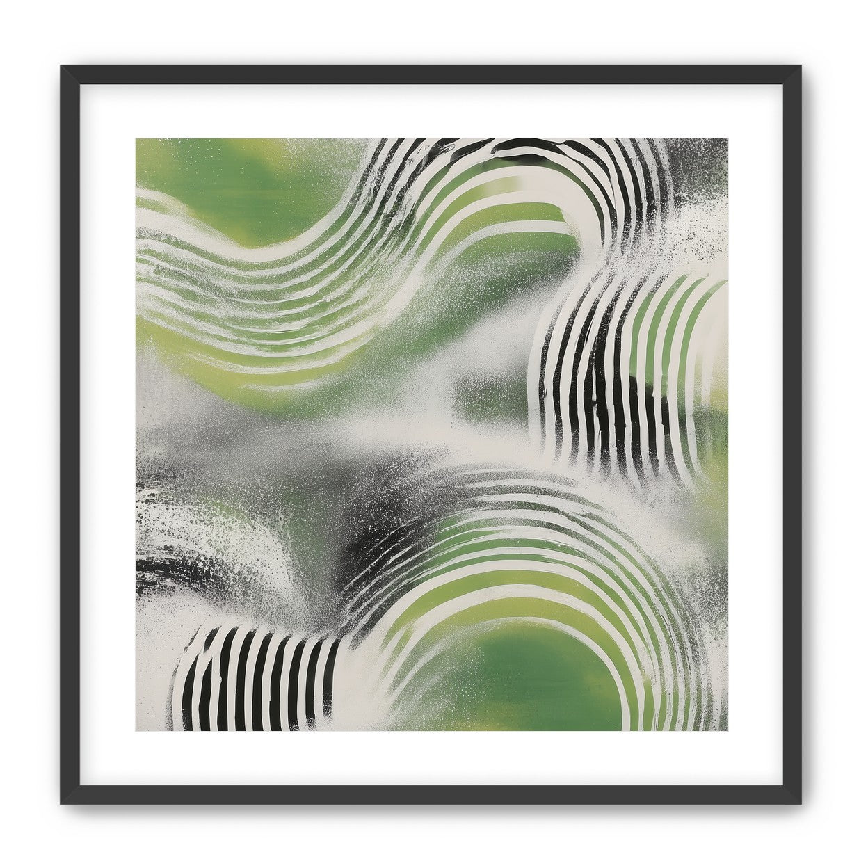 Sprayed green under stripes