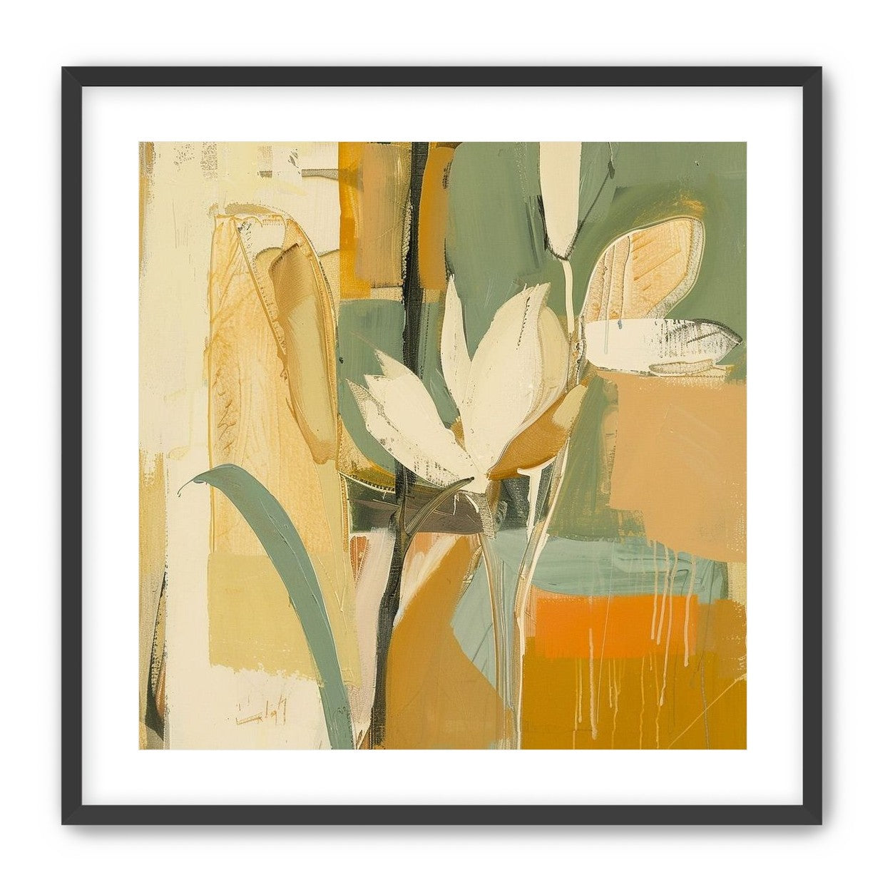 White flower in drifting ochre