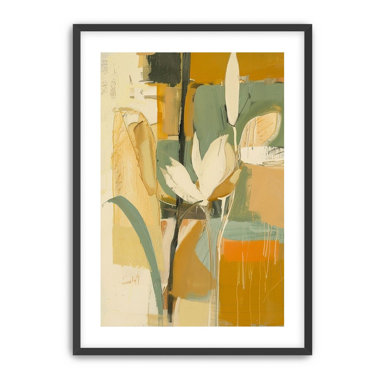 White flower in drifting ochre