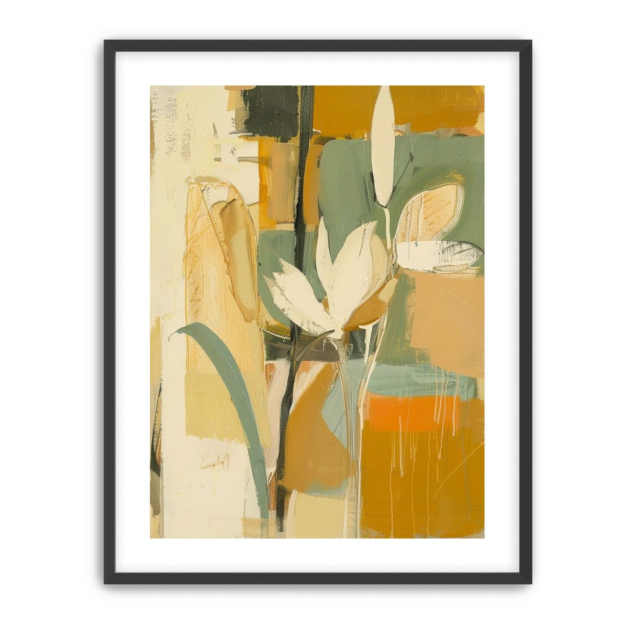 White flower in drifting ochre