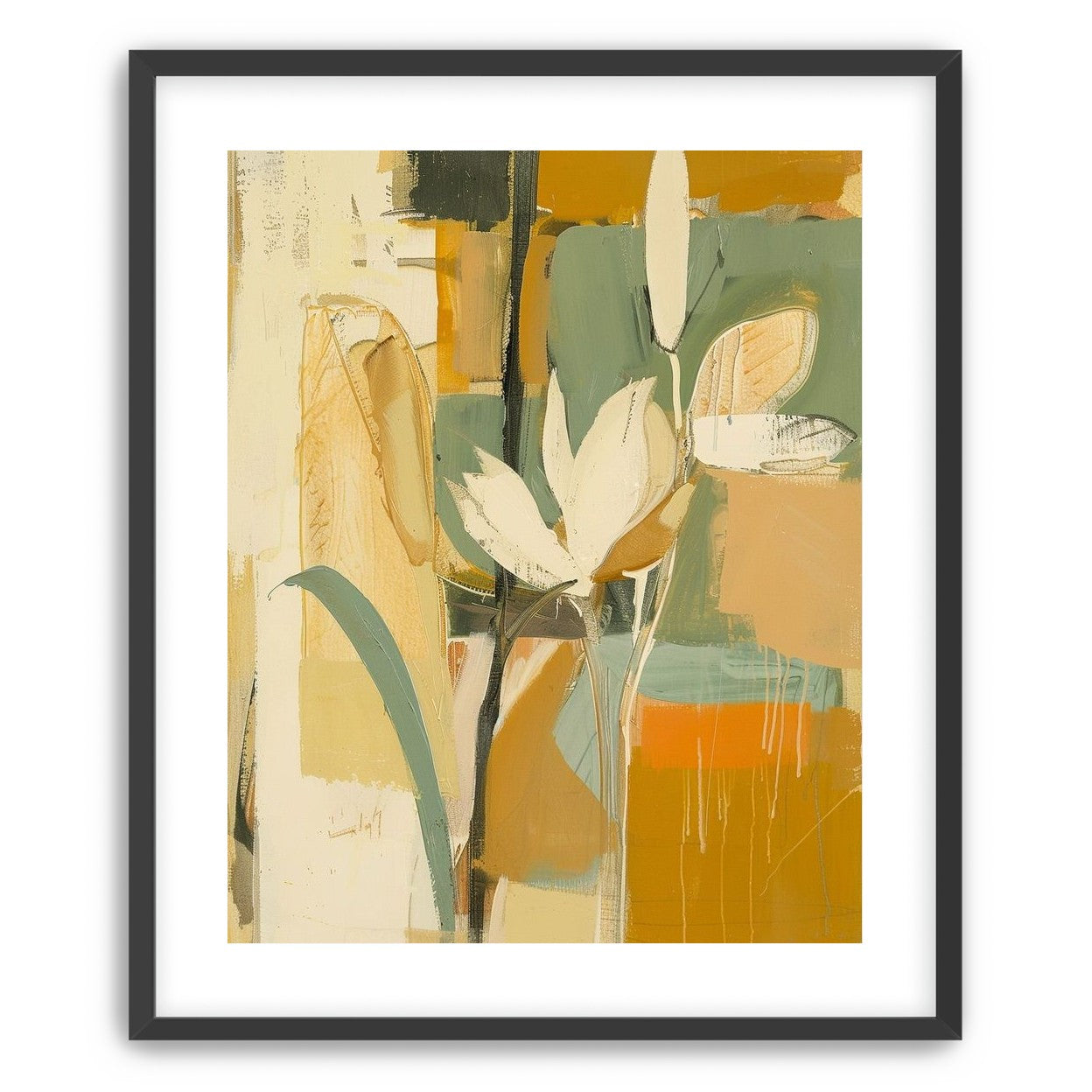 White flower in drifting ochre