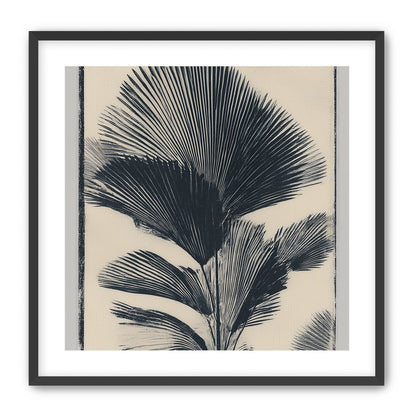 Palm fronds in black ink