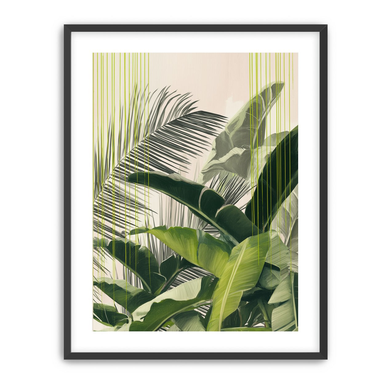 Green drips over palms