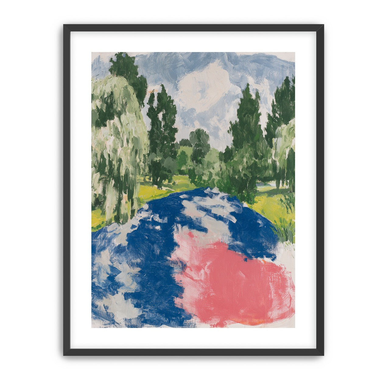 Pink glare on the river
