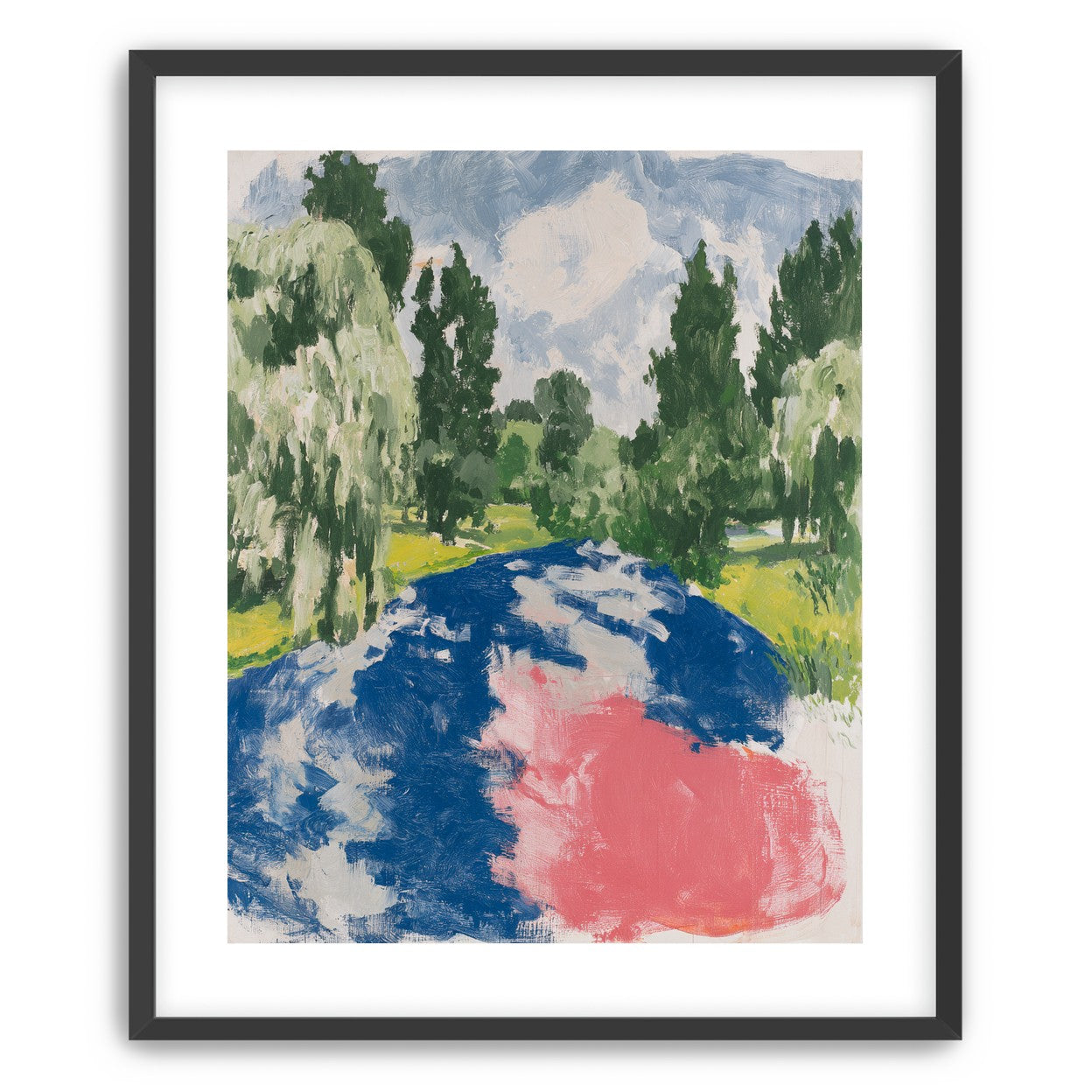 Pink glare on the river