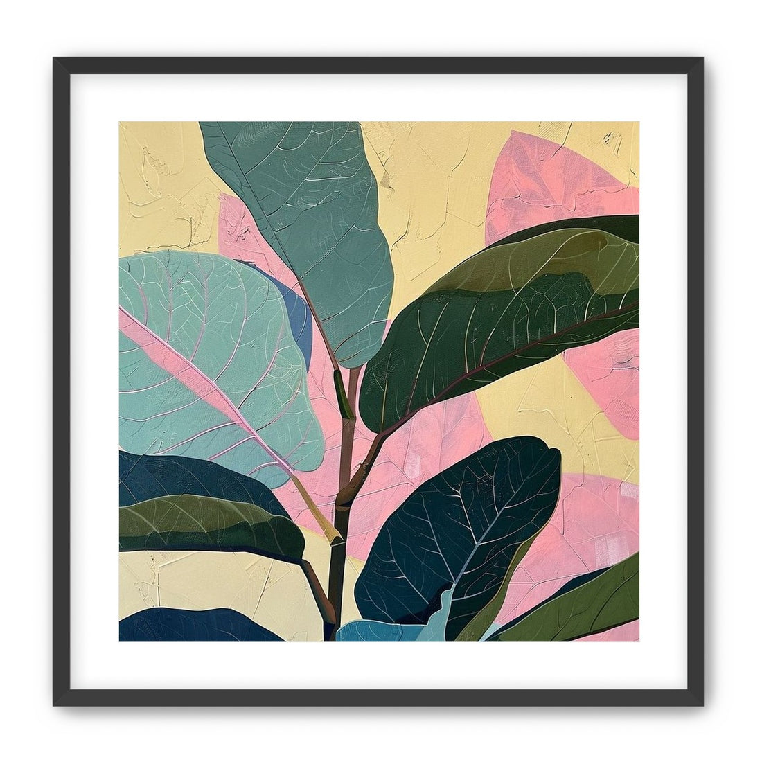 Leaves leaning into pink light