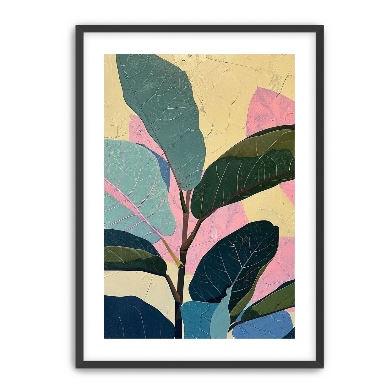 Leaves leaning into pink light