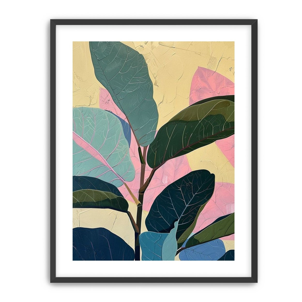 Leaves leaning into pink light
