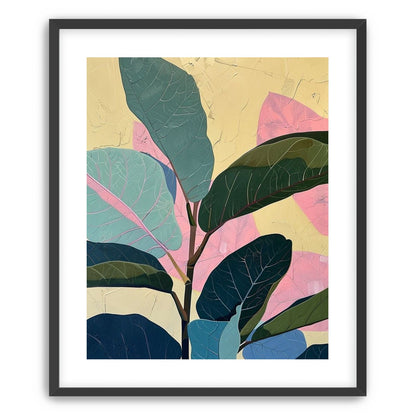 Leaves leaning into pink light