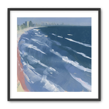 White surf on blue water