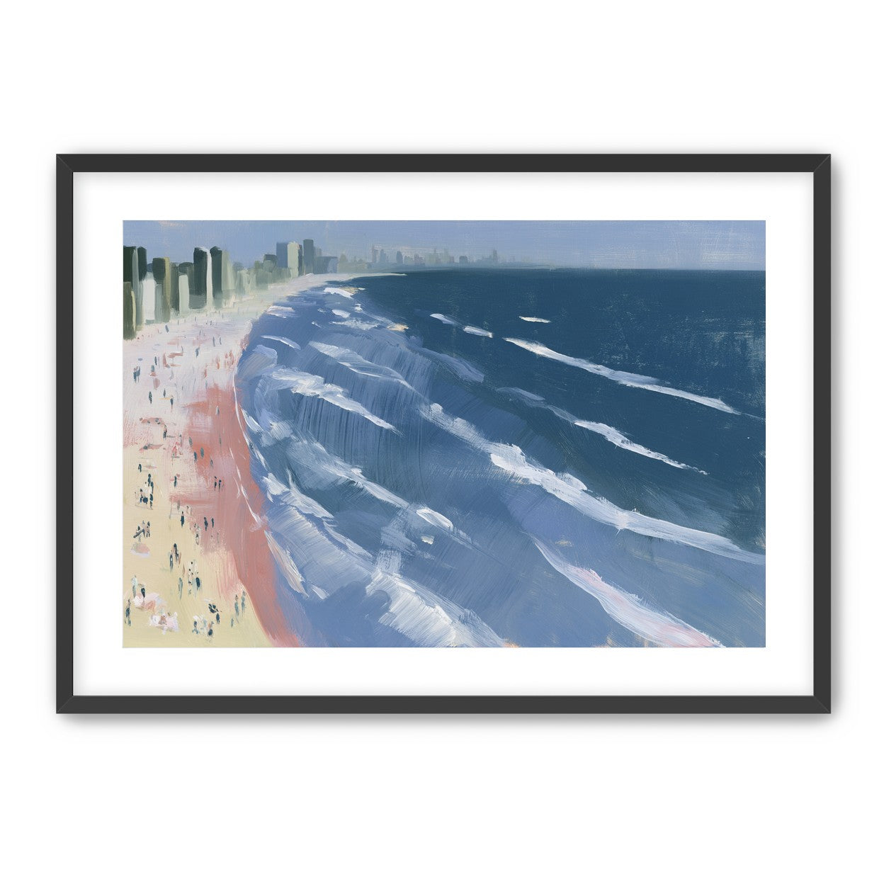 White surf on blue water