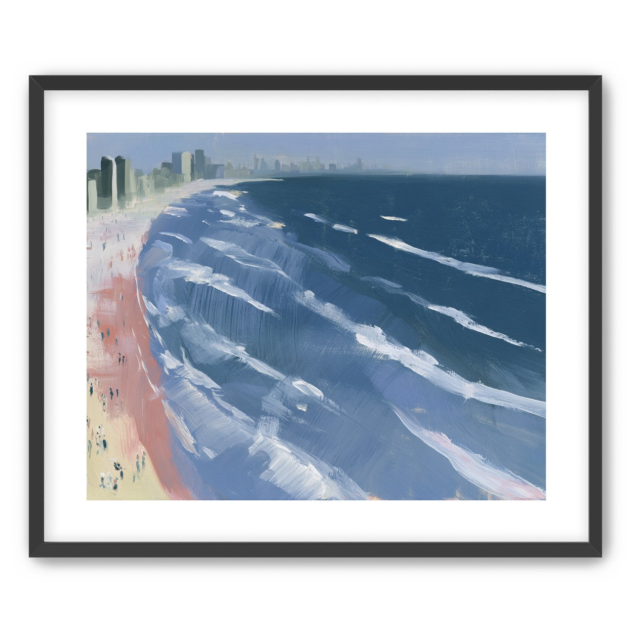White surf on blue water