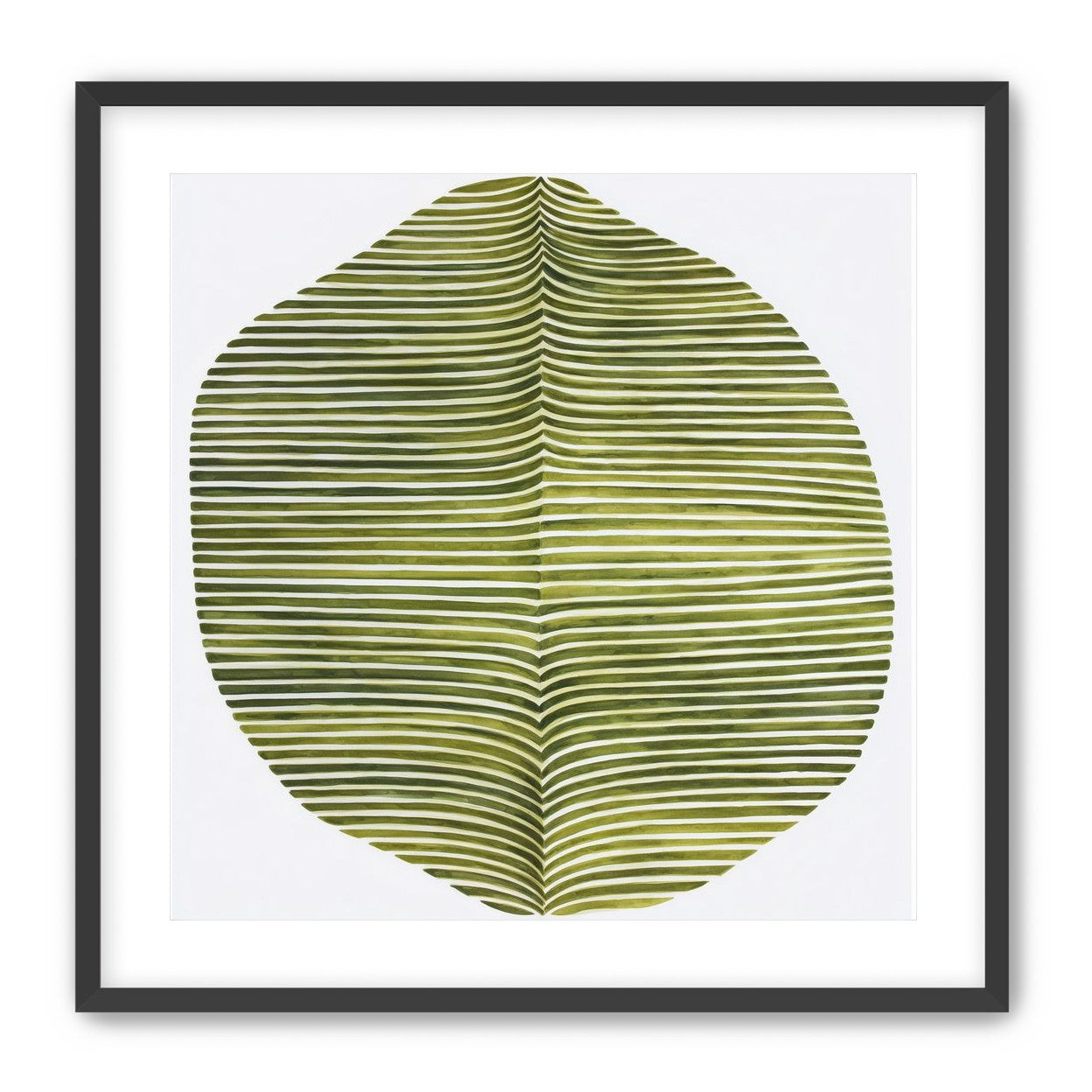 Dark green stripes crease inward