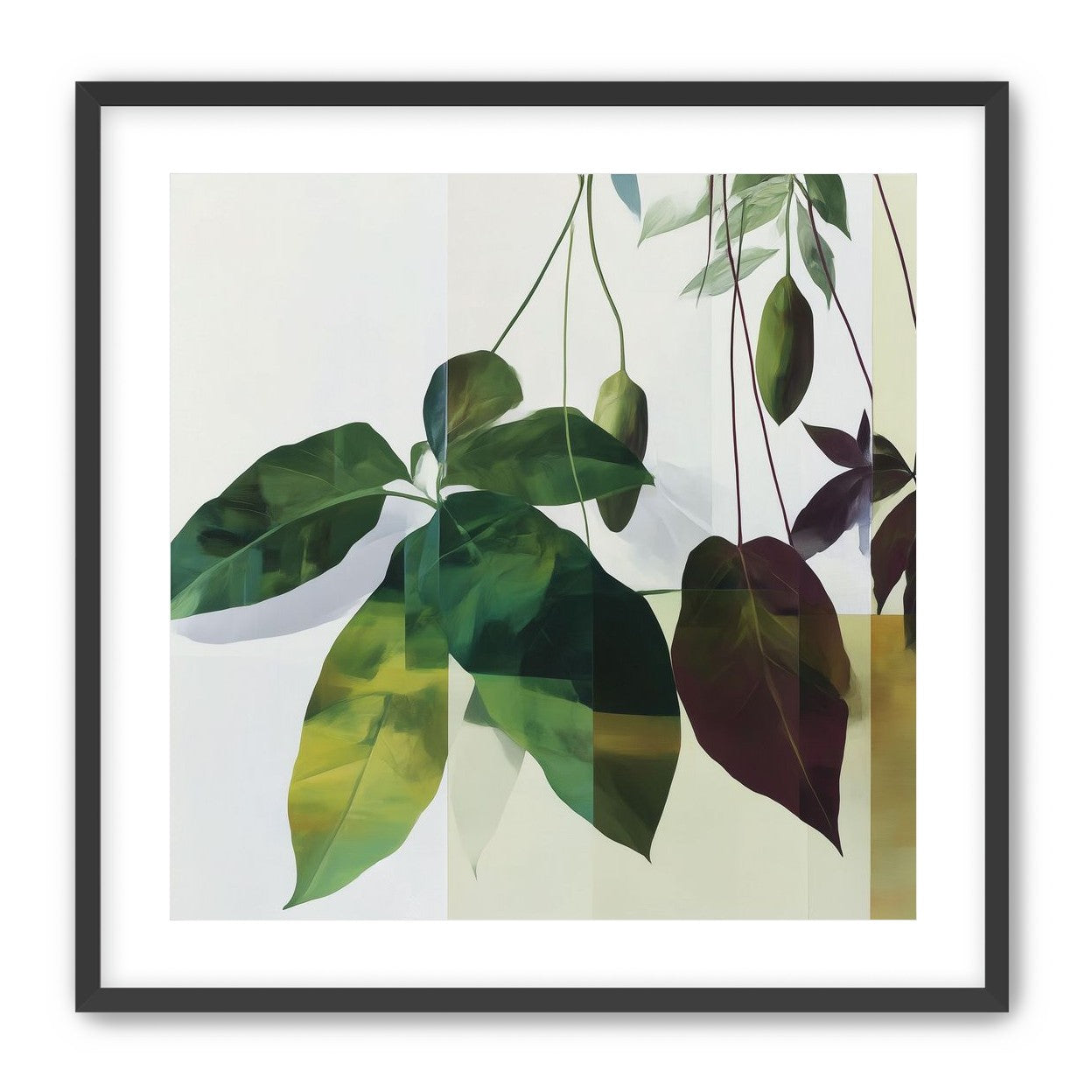 Leaves crossing the pale grid