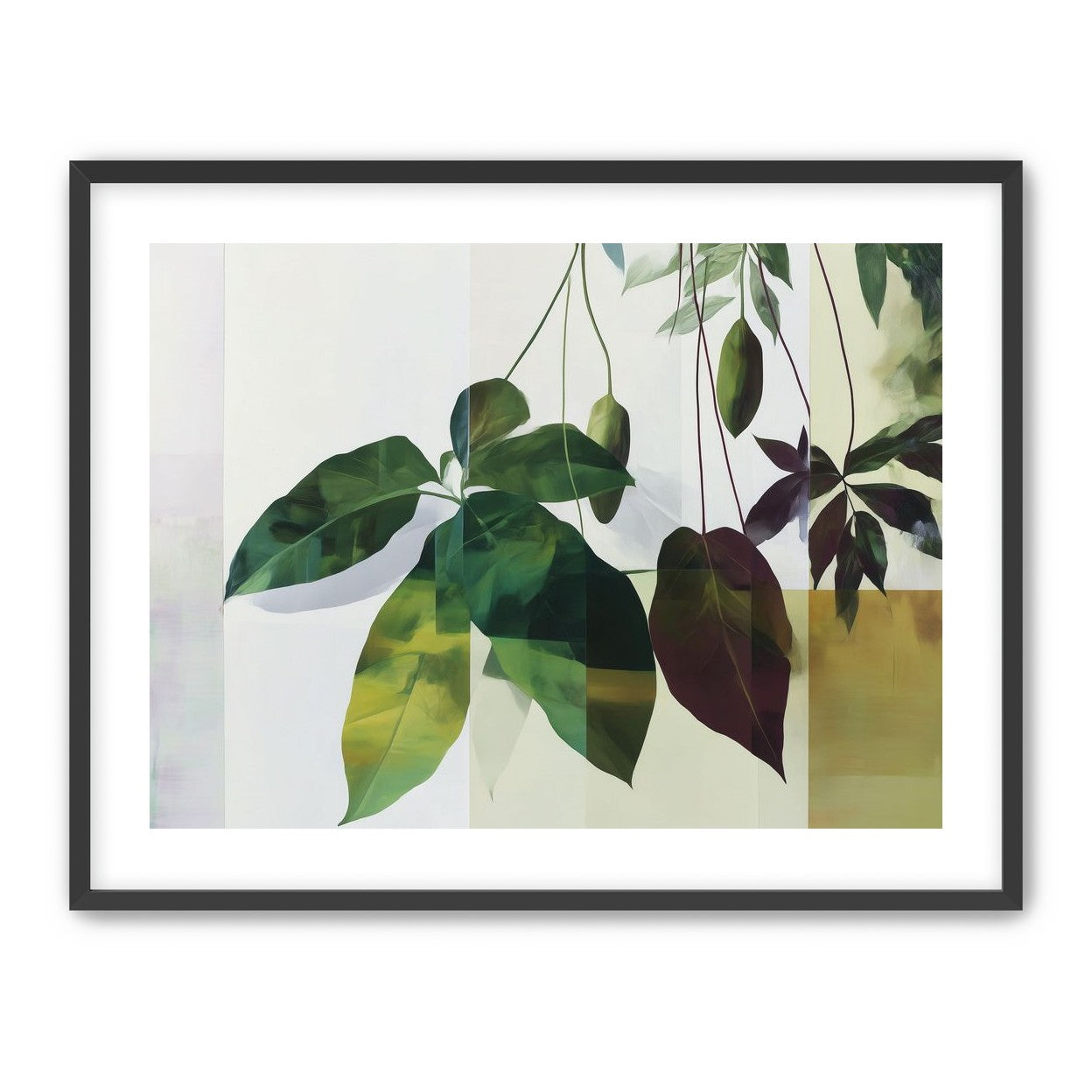 Leaves crossing the pale grid