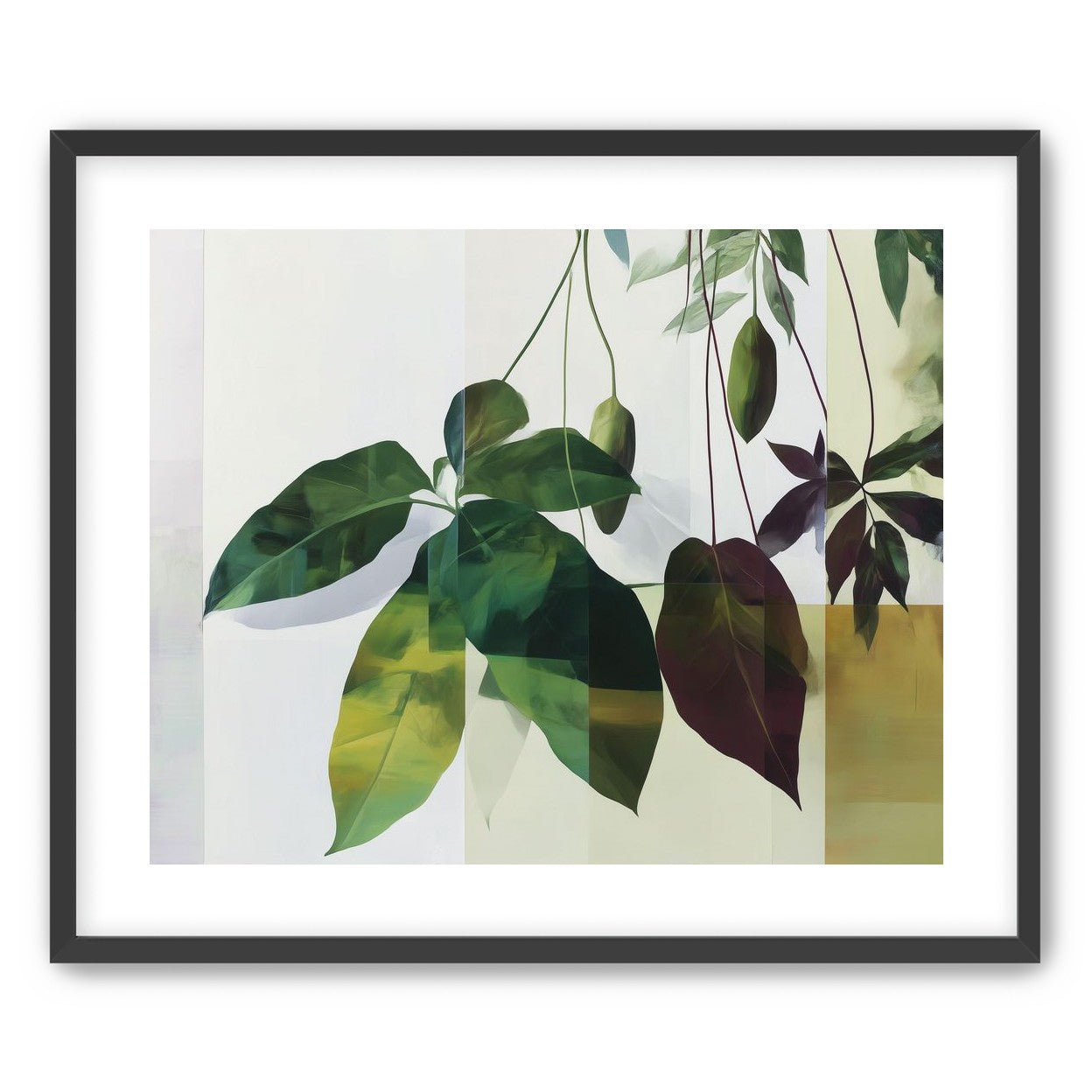 Leaves crossing the pale grid