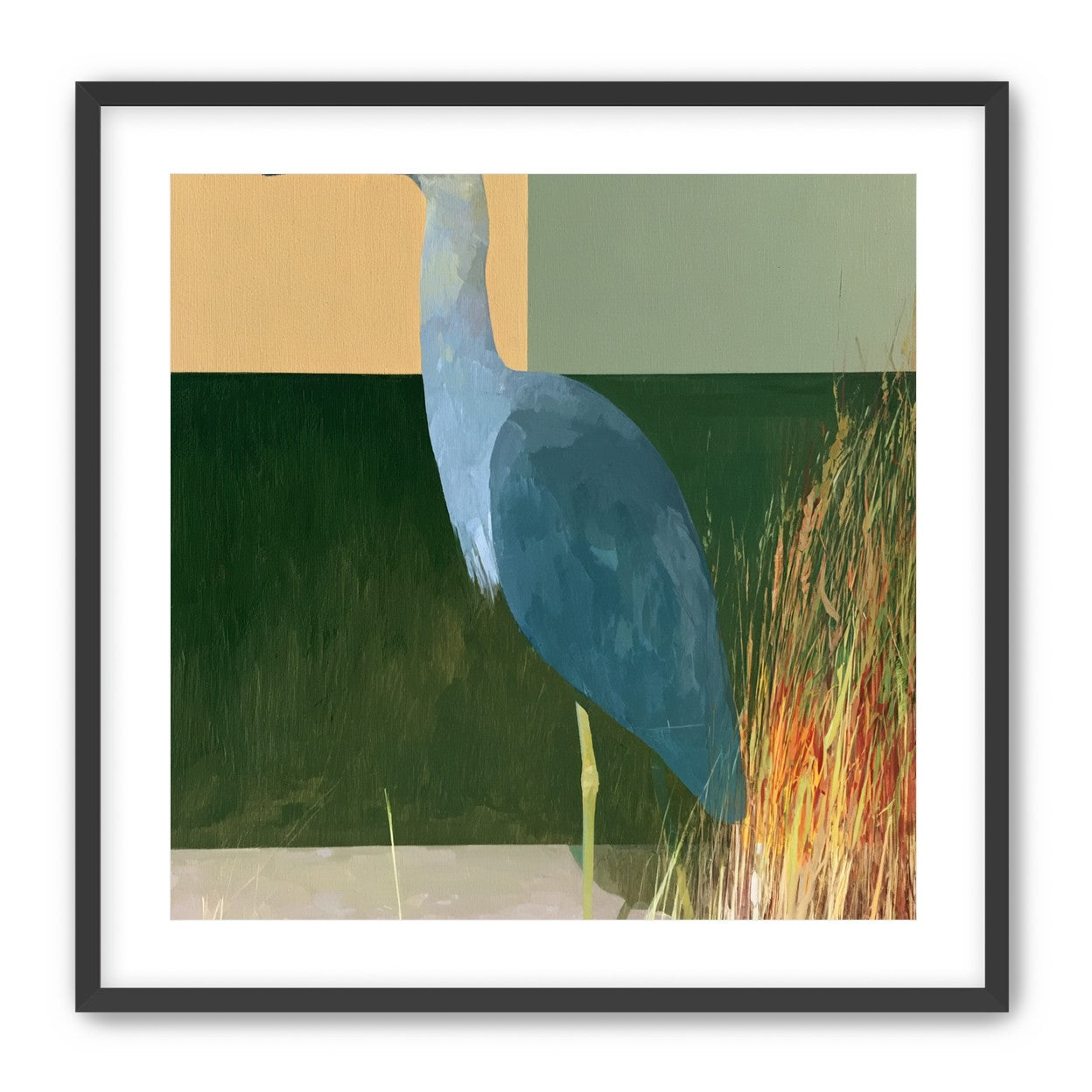 A heron beside the reeds