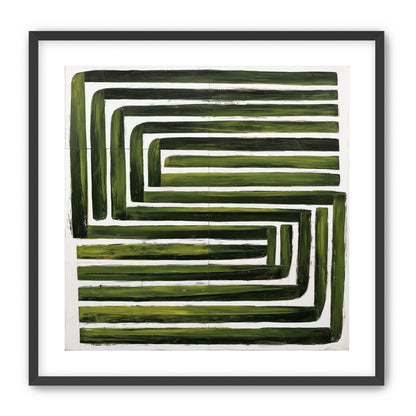 Green maze on white