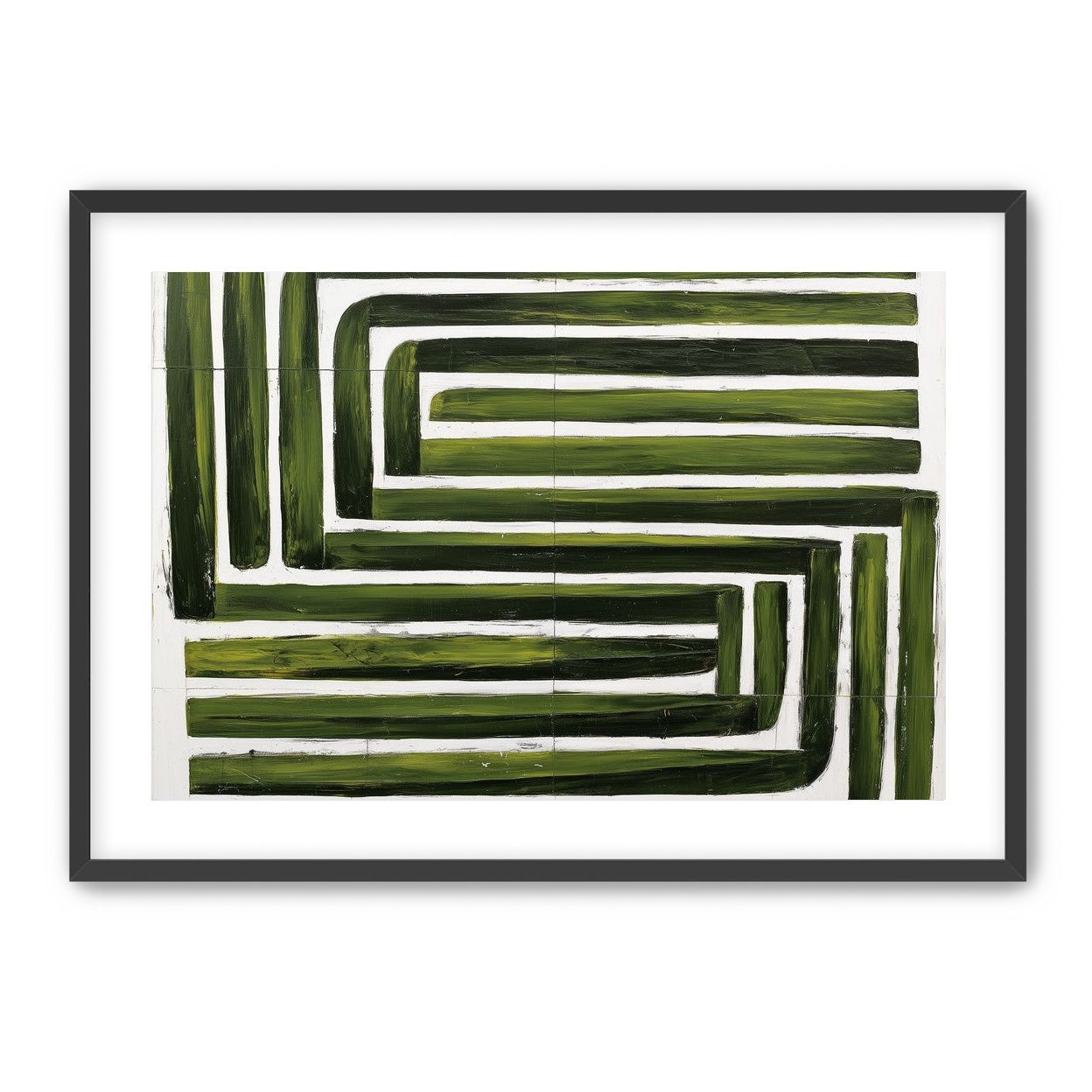 Green maze on white